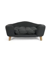 Mid-Century Modern Dog Bed with Tufted Cushion