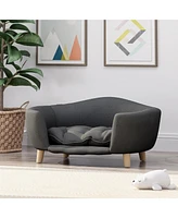 Mid-Century Modern Dog Bed with Tufted Cushion