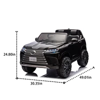Licensed Lexus LX600 24V Two-seater Xxl Kids Ride On Car W/Parents Control, Seat width 20 inches,2WD, Four-wheel suspension, Bluetooth, MP3,Music, Pow