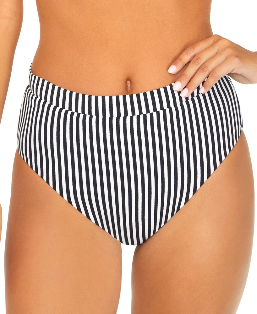 Raisins Juniors' High-Waisted Striped Bikini Bottoms