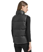 Andrew Marc Sport Women's Faux-Leather Puffer Vest