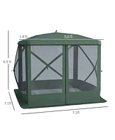 Pop Up Camping Canopy Gazebo Screen Shelter Tent with Single Person Easy Set-Up, Ventilating Mesh, Portable Carry Bag for Outdoor Camping Party Event,