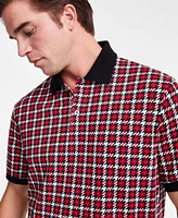 Club Room Men's Short Sleeve Houndstooth Pique Polo Shirt, Exclusively at Macy's