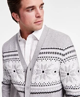 Club Room Men's Fair Isle V-Neck Button Cardigan, Exclusively at Macy's