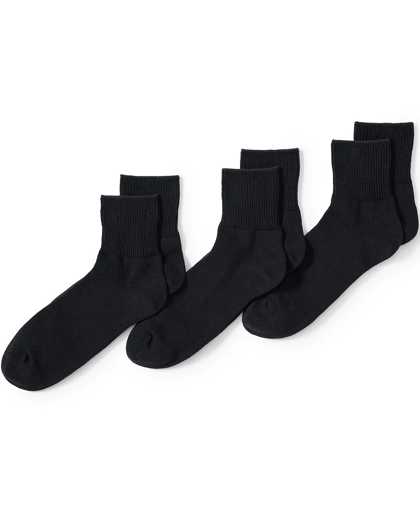 Lands' End Men's Rib Quarter Socks 3 Pack