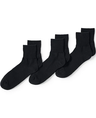 Lands' End Men's Rib Quarter Socks 3 Pack