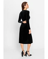 Olsen Women's Velvet Faux Wrap Cocktail Dress