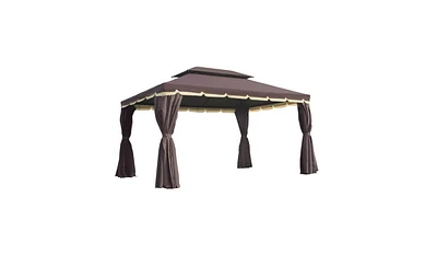 Slickblue Coffee-Colored Patio Gazebo for Stylish Outdoor Shade and Entertaining