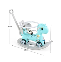 Slickblue Rocking Horse for Toddlers, Safe and Durable Plush Ride-On Toy for Kids