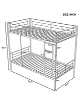 Slickblue Durable Twin Over Metal Bunk Bed for Space-Saving Sleep Solutions