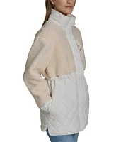 Andrew Marc Sport Women's Sherpa Trim Longline Quilted Jacket