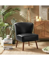 Hulala Home Silvester Mid-Century Modern Armchair with Solid Wood Legs