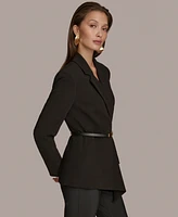 Donna Karan New York Women's Belted Asymmetric-Hem Jacket