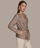 Donna Karan New York Women's Textured Tie-Front Wrap Jacket