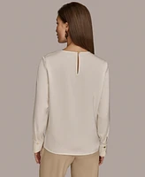 Donna Karan New York Women's Hardware Detail Long-Sleeve Blouse