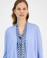 Kasper Women's 3/4-Sleeve Open-Front Cardigan