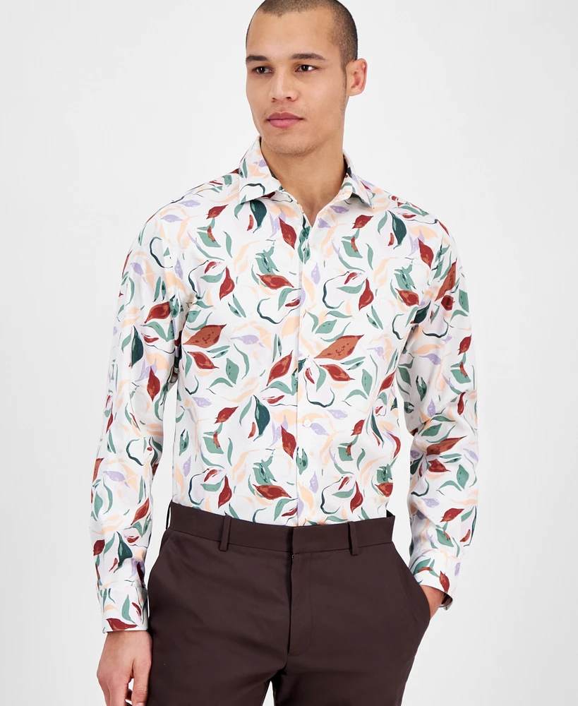 Bar Iii Men's Slim Fit Long Sleeve Button-Front Isola Bella Floral Print Shirt, Exclusively at Macy's