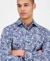 Bar Iii Men's Slim Fit Long Sleeve Button-Front Alhambra Floral Print Shirt, Exclusively at Macy's