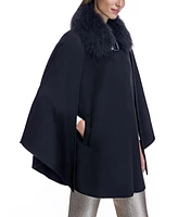 Julia & Stella by Maximilian Women's Cashmere Cape with Buckle Detail