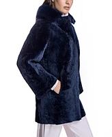 Julia & Stella by Maximilian Women's Shearling Cocoon Coat