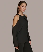 Donna Karan New York Women's Cold-Shoulder Long Sleeve Top