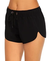 Raisins Juniors' Laguna Drawstring Side-Slit Board Shorts