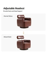 Hulala Home Rick Modern Swivel Chair with Adjustable Headrest