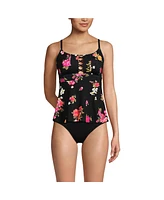 Lands' End Women's Lace-up Flutter Tankini Swimsuit Top