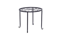 Slickblue 4-Tier Plant Shelves with Round Pattern Stylish Black Baking Paint Display for Indoor and Outdoor Plants