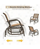 Sugift Outdoor Single Swing Glider Rocking Chair with Armrest