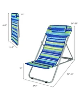 Sugift Portable Beach Chair Set of 2 with Headrest