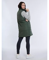 Motherhood Maternity Woven Full-Zip Sleeveless Quilted Puffer Vest