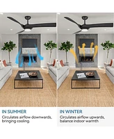 gaomon 52" Ceiling Fan With Lights Remote Control 3CCT Dimmable 7 Speeds Reversible Noiseless Dc Motor Ceiling Fan for Kitchen, Living Room