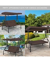 Skonyon 3 Seats Outdoor Swing Hammock with Adjustable Tilt Canopy