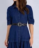 Sam Edelman Women's Western Concho Scalloped Belt