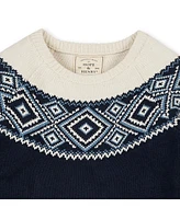 Hope & Henry Women's Organic Long Sleeve Fair Isle Raglan Sweater