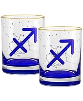 Culver Sagittarius Zodiac Double Old-Fashioned Glass, Set of 2