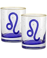 Culver Leo Zodiac Double Old-Fashioned Glass, Set of 2