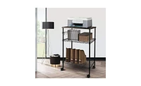 Slickblue 3-Tier Kitchen Utility Cart - Multi-Purpose Chrome Rolling Storage Cart