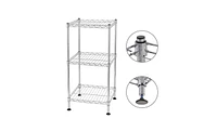 Slickblue 3-Tier Steel Wire Shelving Tower – Compact Storage Rack for Kitchen, Bathroom, and Small Spaces