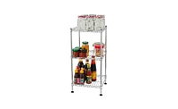 Slickblue 3-Tier Steel Wire Shelving Tower – Compact Storage Rack for Kitchen, Bathroom, and Small Spaces