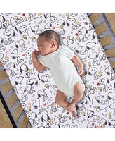 Bedtime Originals Snoopy Love Infant Baby/Toddler Fitted Crib Sheet