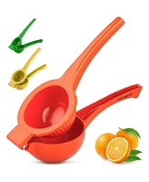 Zulay Kitchen Hydration Nation Orange Squeezer - Single Bowl Metal Citrus Juicer Extracts Oranges Seconds