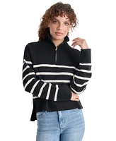 Dkny Jeans Women's Half-Zip Mock-Neck Sweater