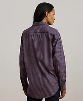 Lauren Ralph Women's Relaxed-Fit Striped Broadcloth Shirt