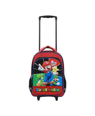 Super Mario Bros 16" Retractable Trolly Backpack with Rolling Wheels