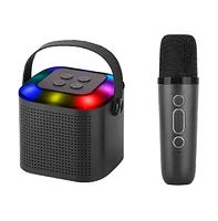 Supersonic Mini Bluetooth Karaoke Speaker with Wireless Mic - White