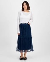 And Now This Petites Tulle Midi Skirt, Exclusively at Macy's