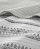 Madison Park Fraser Reversible Printed Microfiber Seersucker 3-Pc. Quilt Set, King/California King
