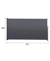 Slickblue 138" x 71''Retractable Side Awning, Waterproof & Uv-Resistant, Privacy Screen Divider Roll Up Balcony(Grey)